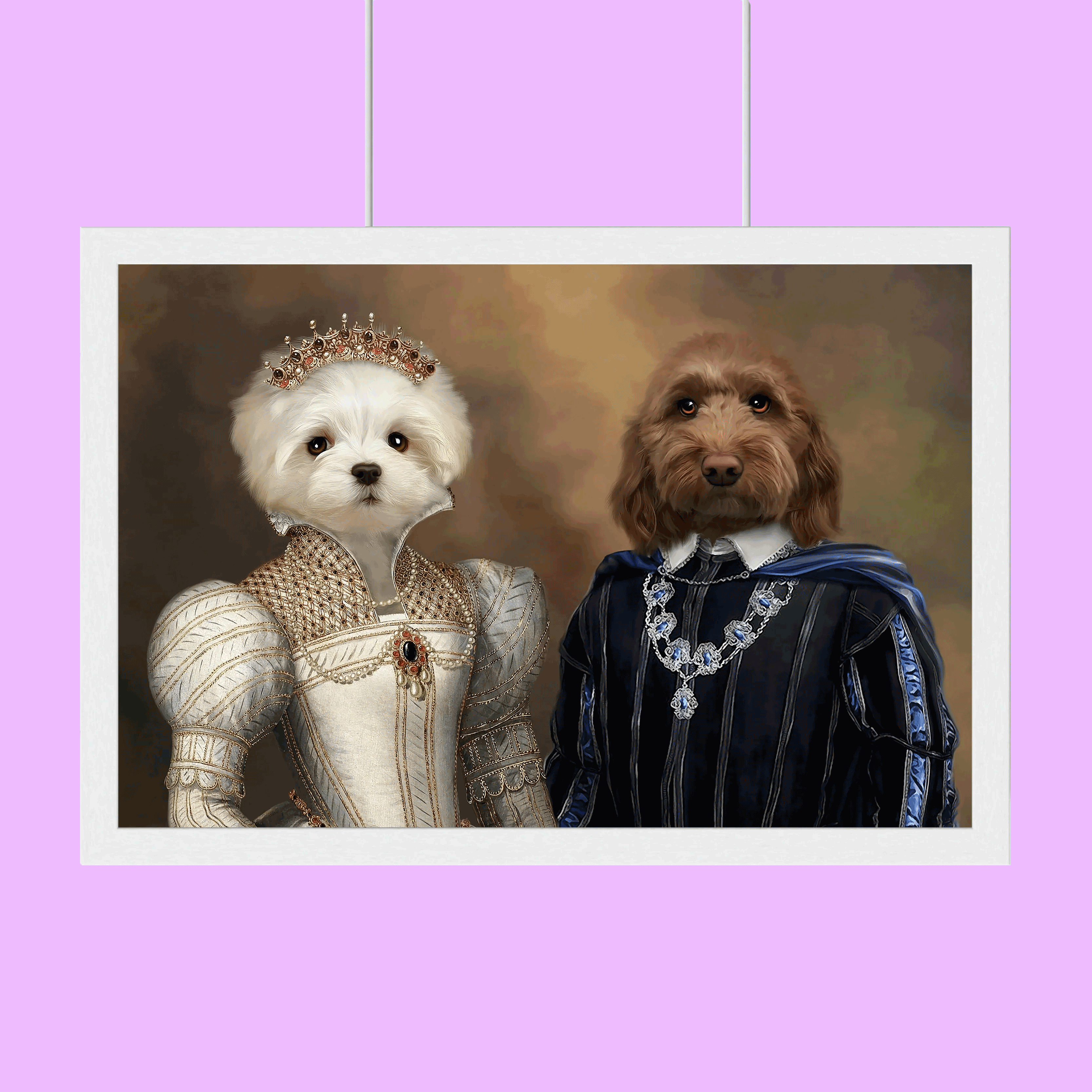 Royal Elegance – Custom Multi-Pet Portrait